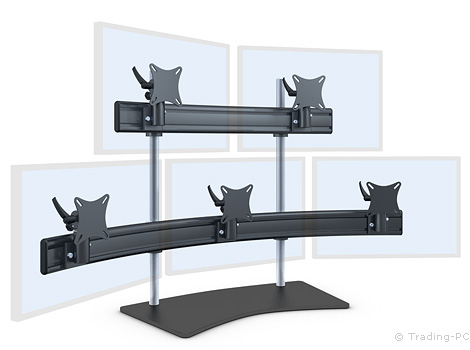 Tischhalterung für 6 Monitore / 6-fach Monitorhalterung